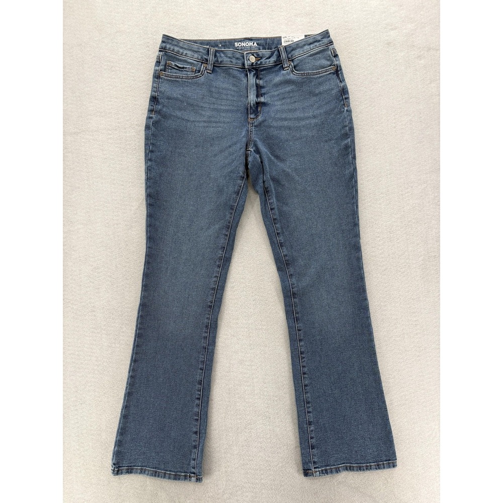 Sonoma Jeans Womens 14 Blue Bootcut Mid Rise The Everyday Stretch Denim Casual